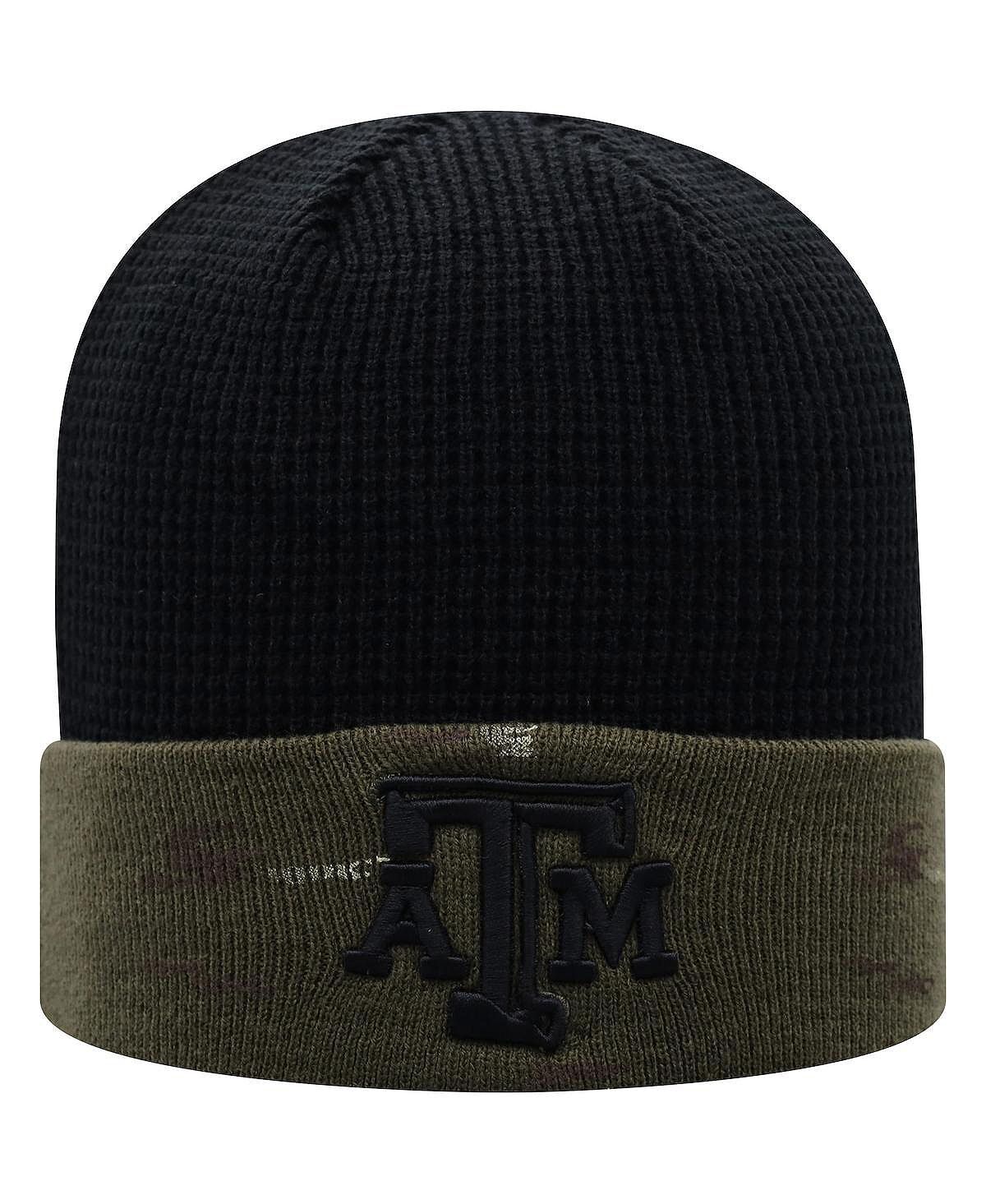 

Мужская оливково-черная вязаная шапка Texas A&M Aggies OHT Military Appreciation Skully с манжетами Top of the World