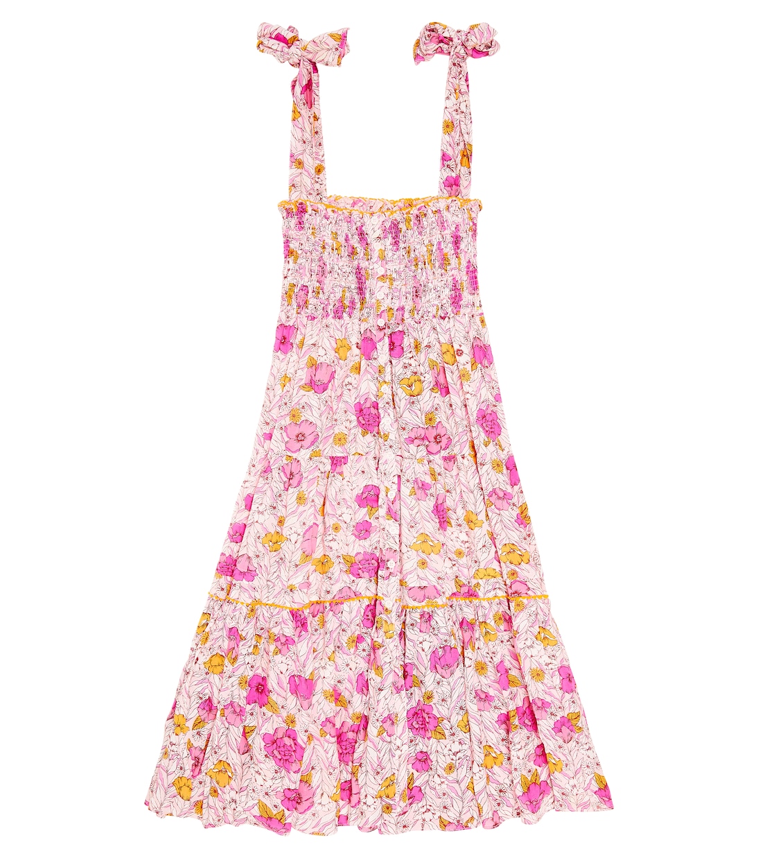 Платье triny с цветочным принтом Poupette St Barth Kids, розовый цена и фото