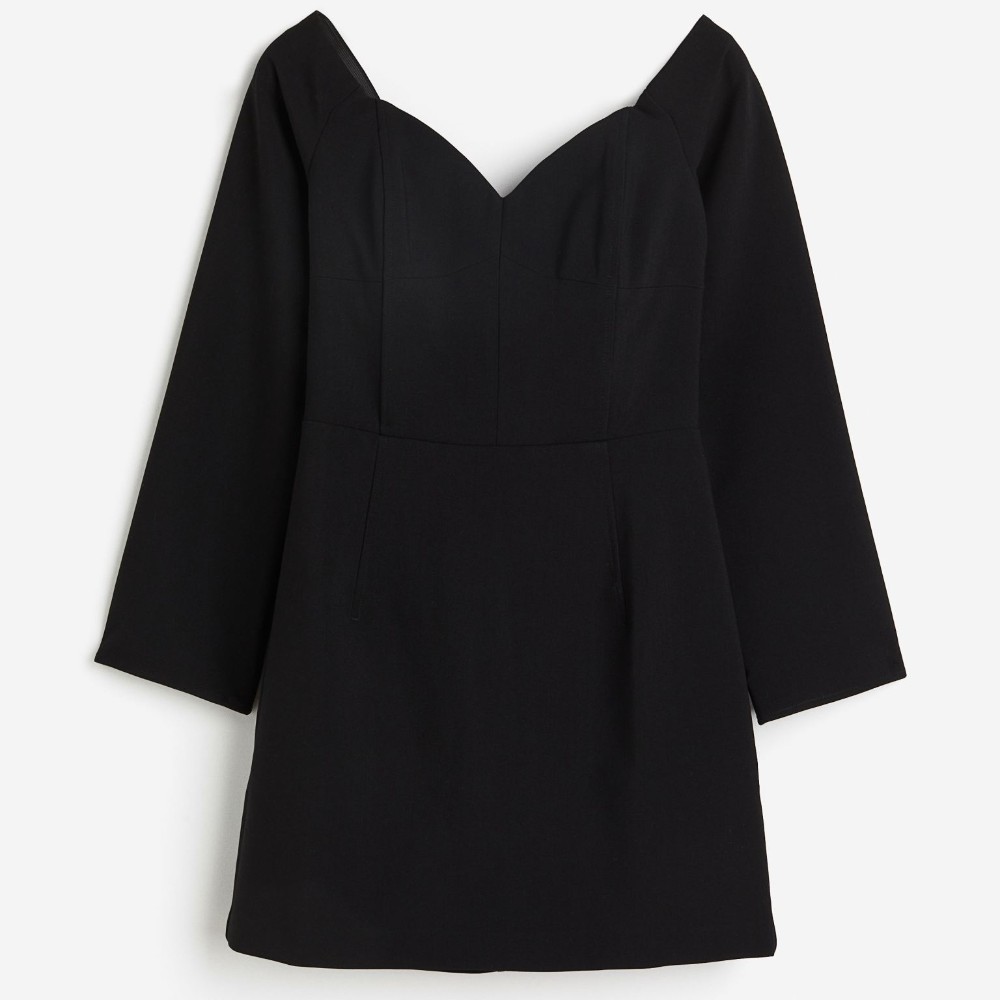 Платье H&M Off-the-shoulder, черный