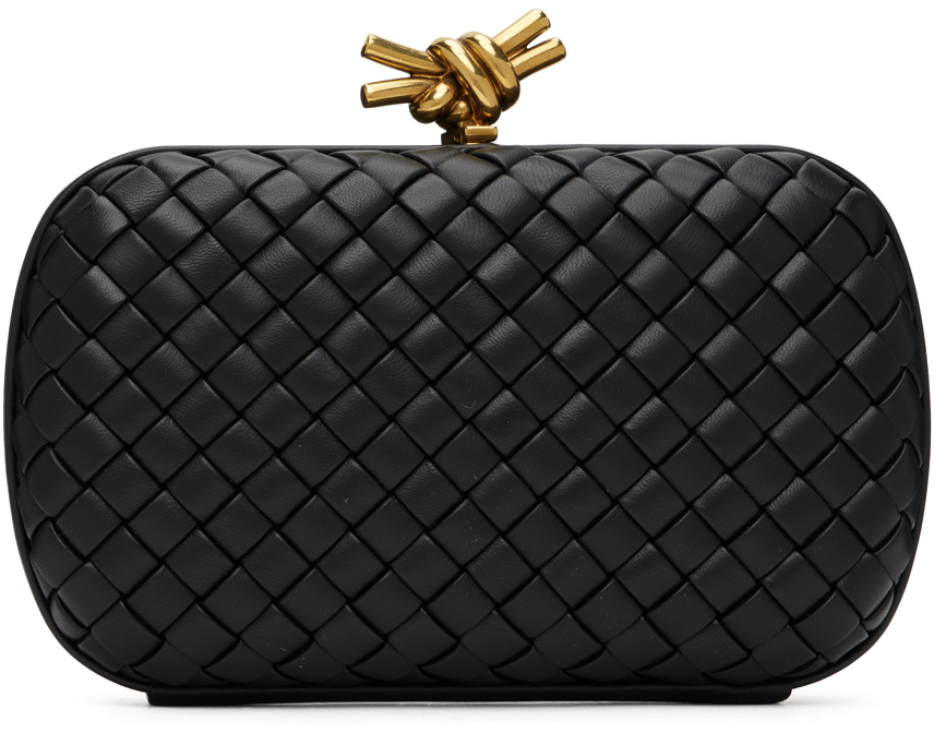 

Черный клатч минодьер с узлом Bottega Veneta