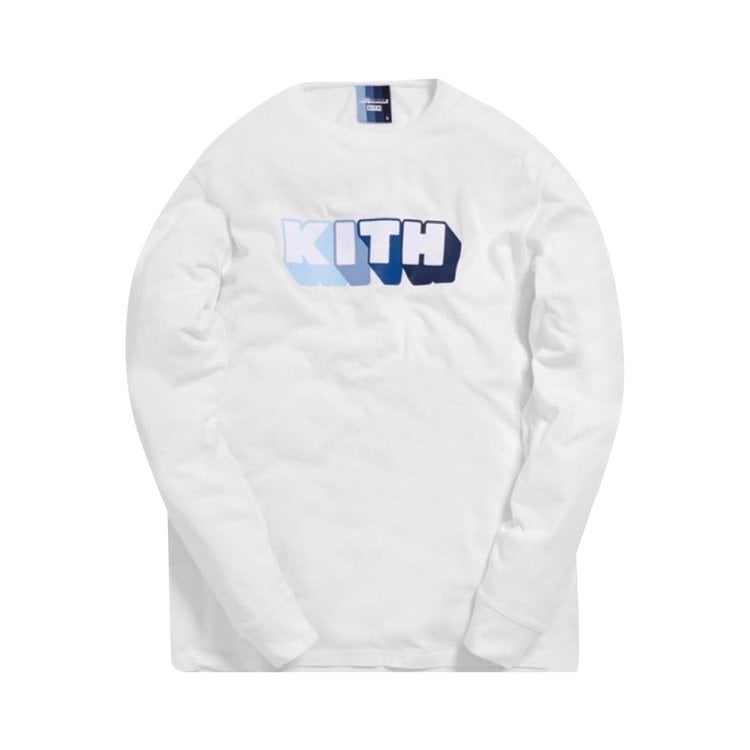 Футболка Kith x Bearbrick Logo Long-Sleeve T-Shirt 'White', белый - фото