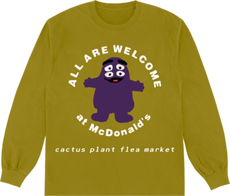 Лонгслив Cactus Plant Flea Market x McDonald's Grimace Long-Sleeve 'Pickle', зеленый кроссовки nike cactus plant flea market x air flea 2 faded spruce зеленый