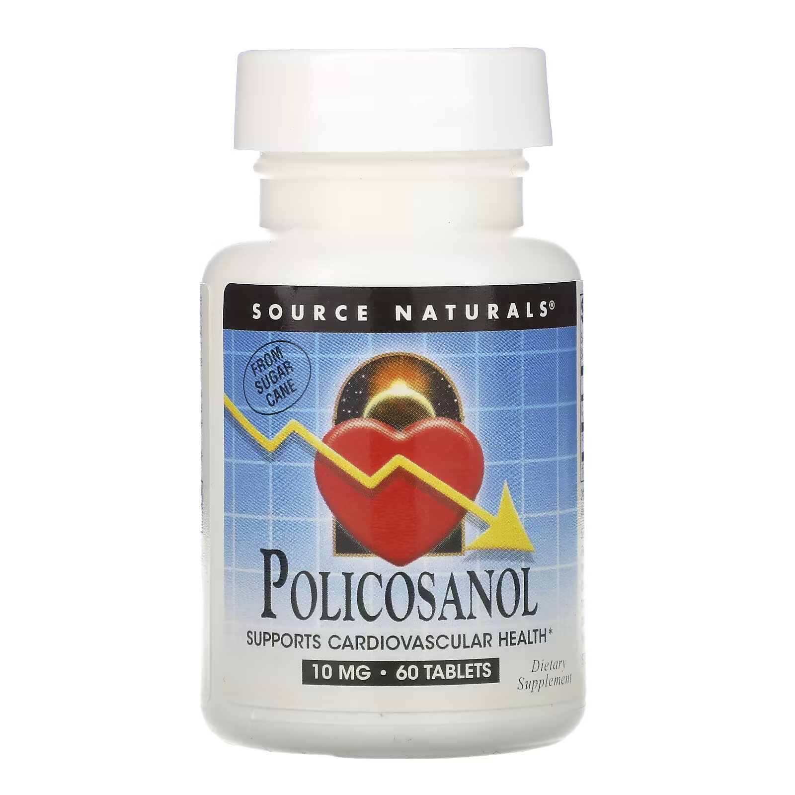 Source Naturals, поликосанол, 10 мг, 60 таблеток source naturals egcg 350 мг 60 таблеток