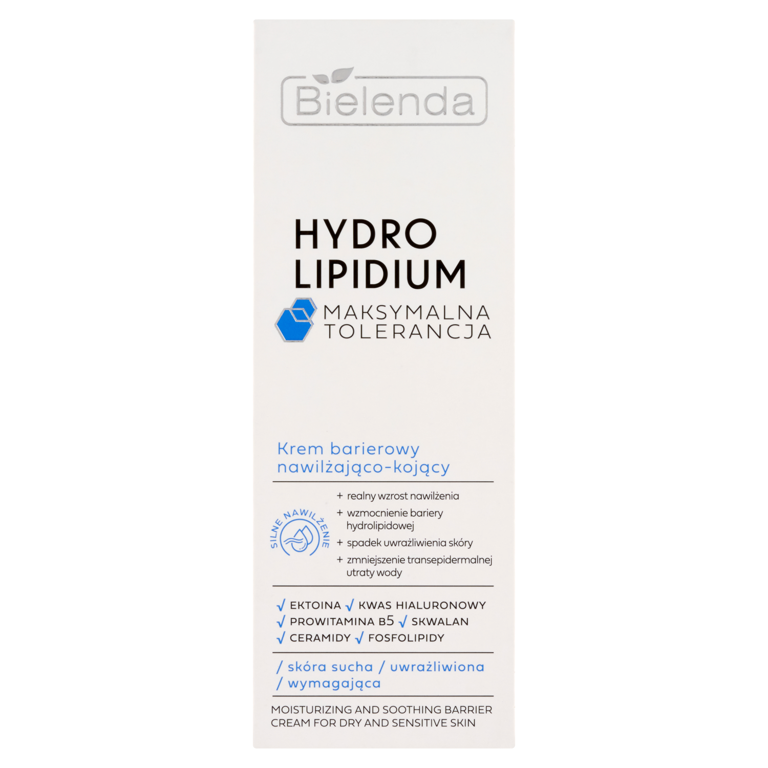Увлажняющий и успокаивающий защитный крем для лица Bielenda Hydro Lipidium, 50 мл увлажняющий и защитный барьерный крем с spf50 для лица bielenda hydro lipidium 30 мл