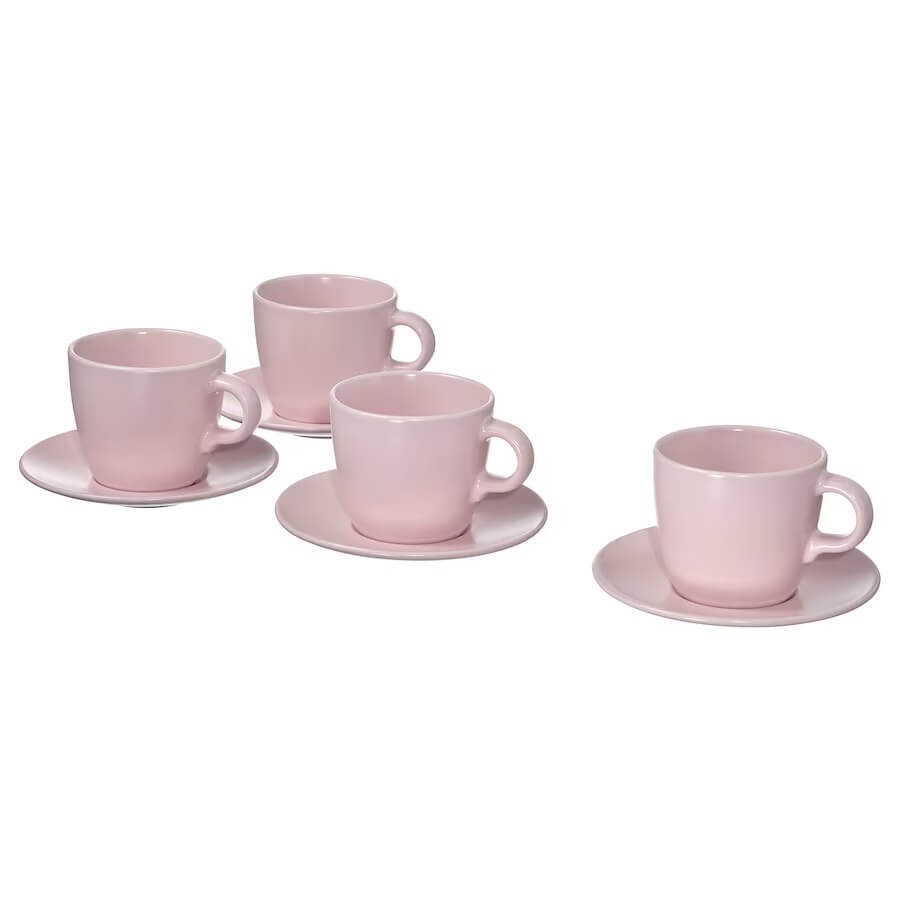 

Чашка с блюдцем Ikea Fаrgklar, 25 сл, матовый розовый
