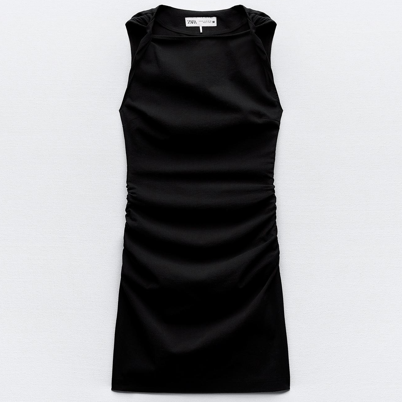 Платье Zara Draped Mini, черный