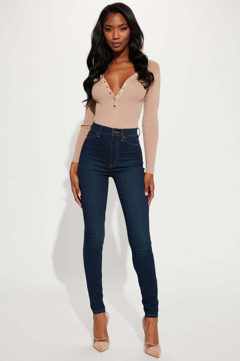 

Джинсы скинни Fashion Nova FNF8180SHT, синий