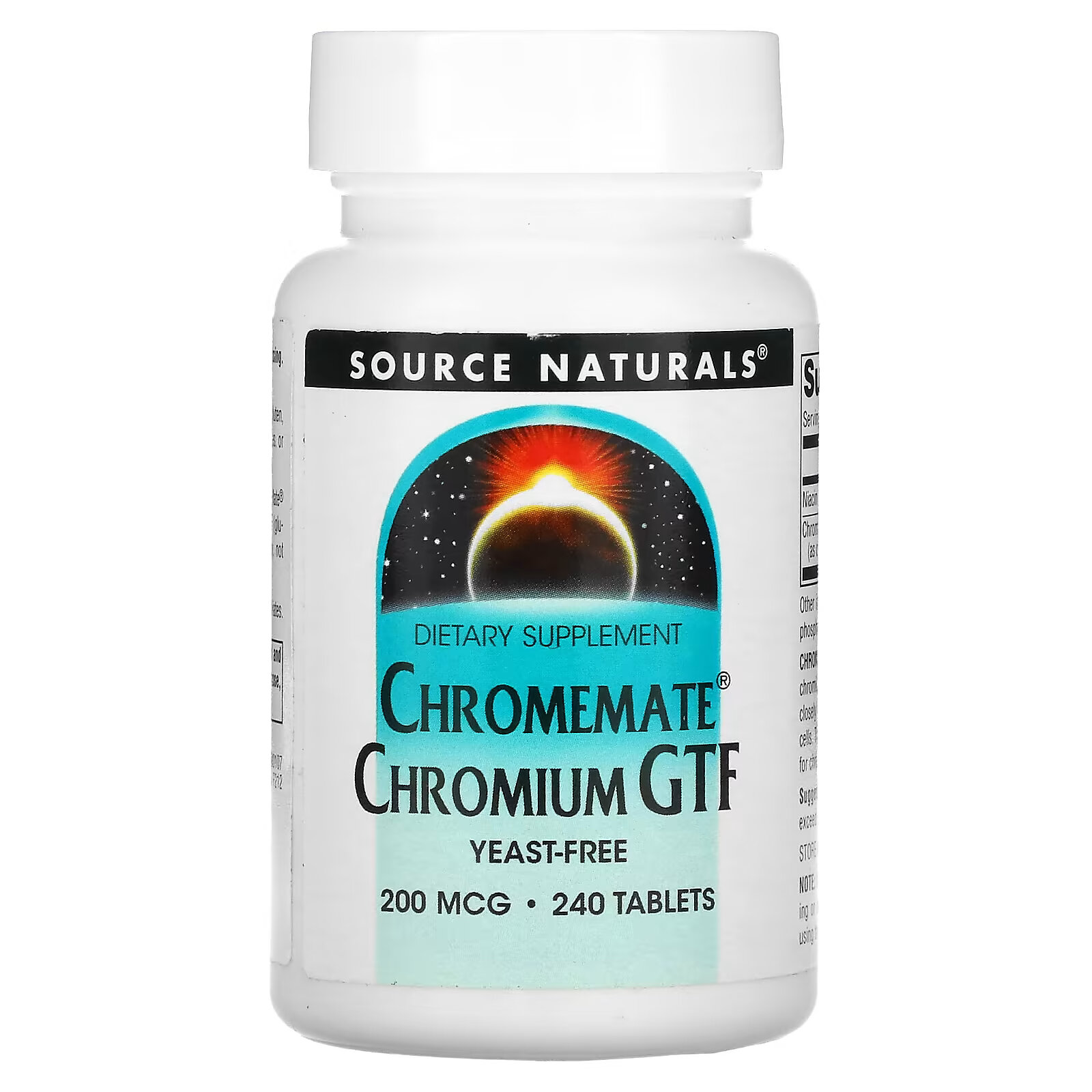 Source Naturals, Chromemate, GTF, хром, 200 мкг, 240 таблеток цена и фото