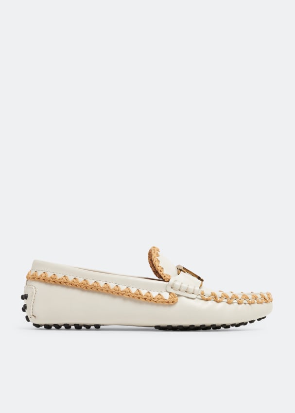 

Лоферы TOD'S T Timeless Gommino driving loafers, белый