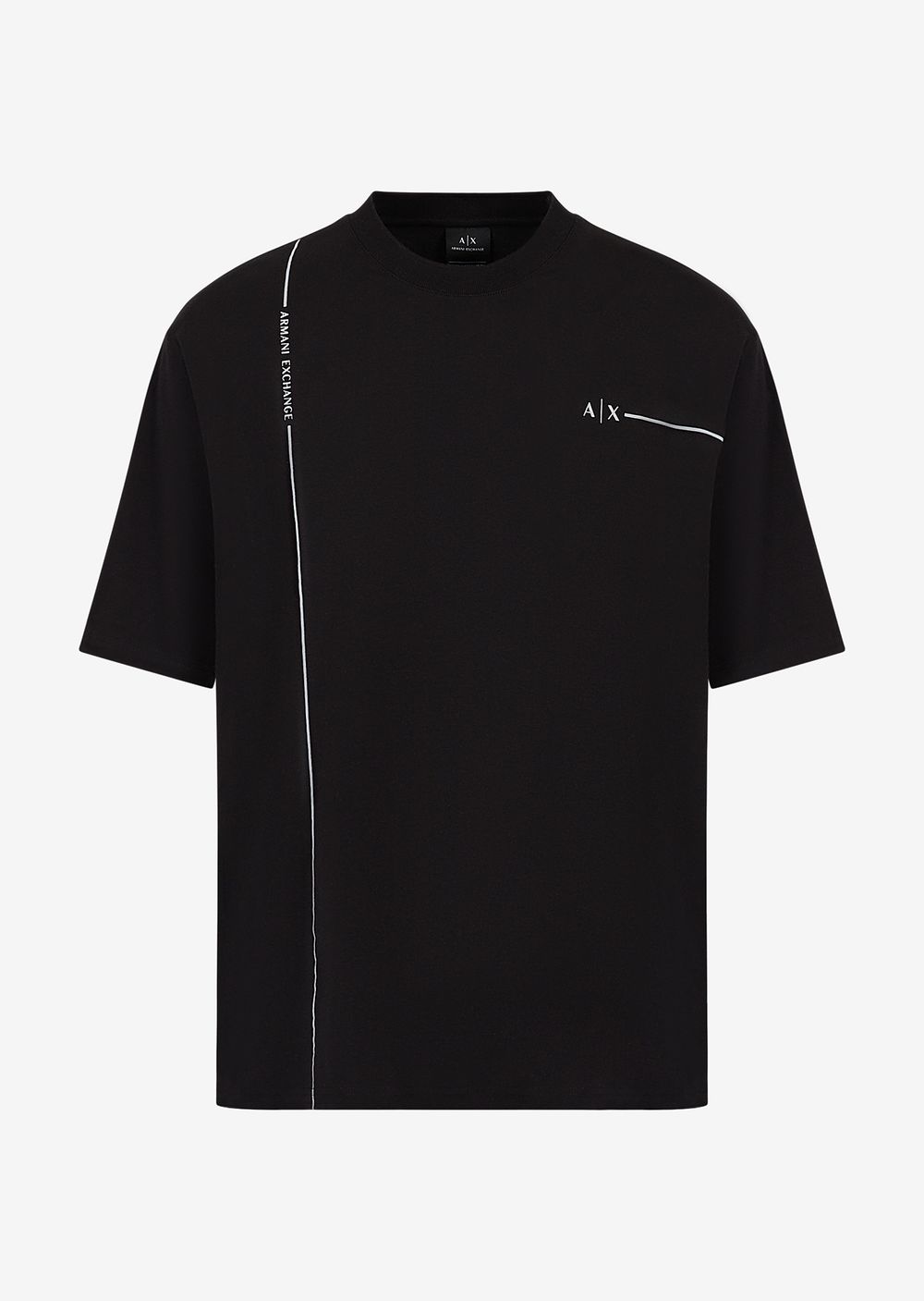 

Футболка свободного кроя из органического джерси и хлопка Armani Exchange, черный