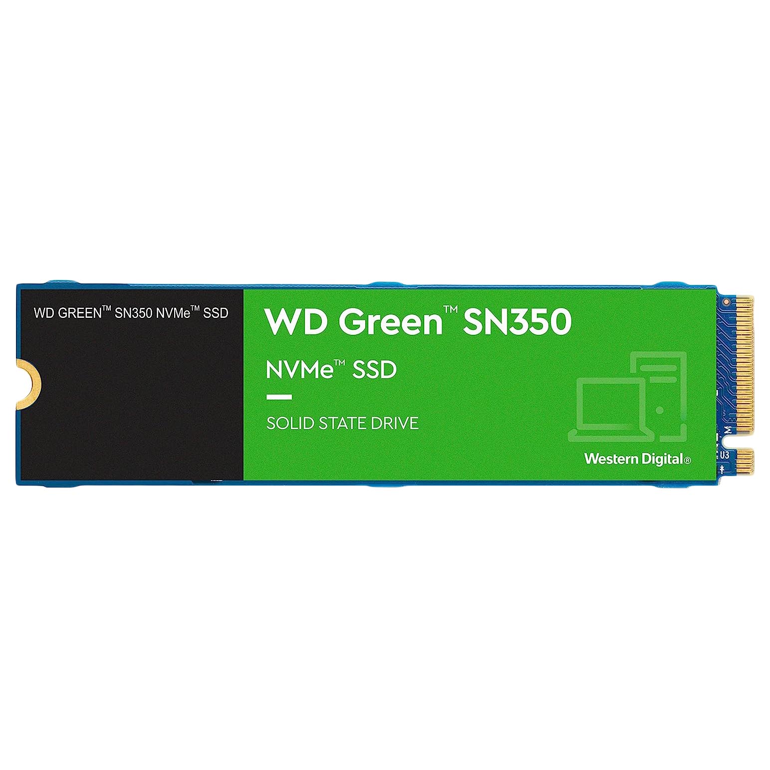 Внутренний твердотельный накопитель Western Digital WD Green SN350, WDS100T3G0C, 1Тб, M.2 2280 ssd накопитель western digital green sn350 240гб m 2 2280 wds240g2g0c