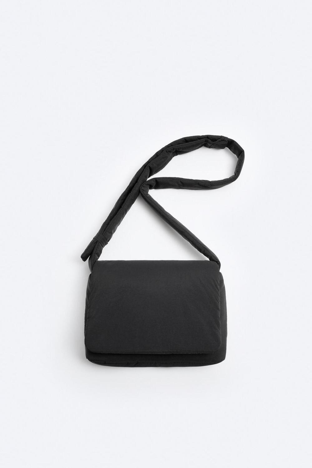 

Сумка из нейлона с клапаном ZARA, черный