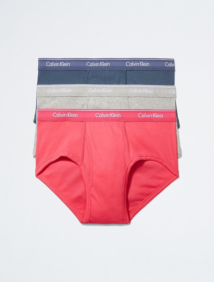 

Хлопковые классические трусы из 3 пар Calvin Klein, серый