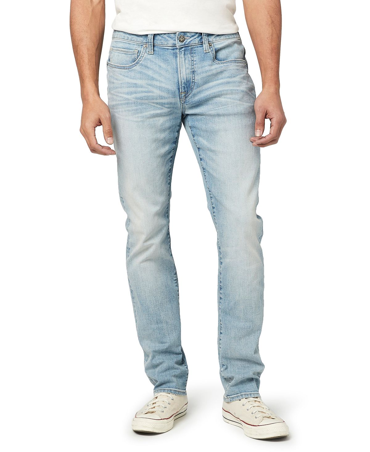 цена Мужские зауженные джинсы из эластичного денима пепельного цвета с жатой отделкой Buffalo David Bitton