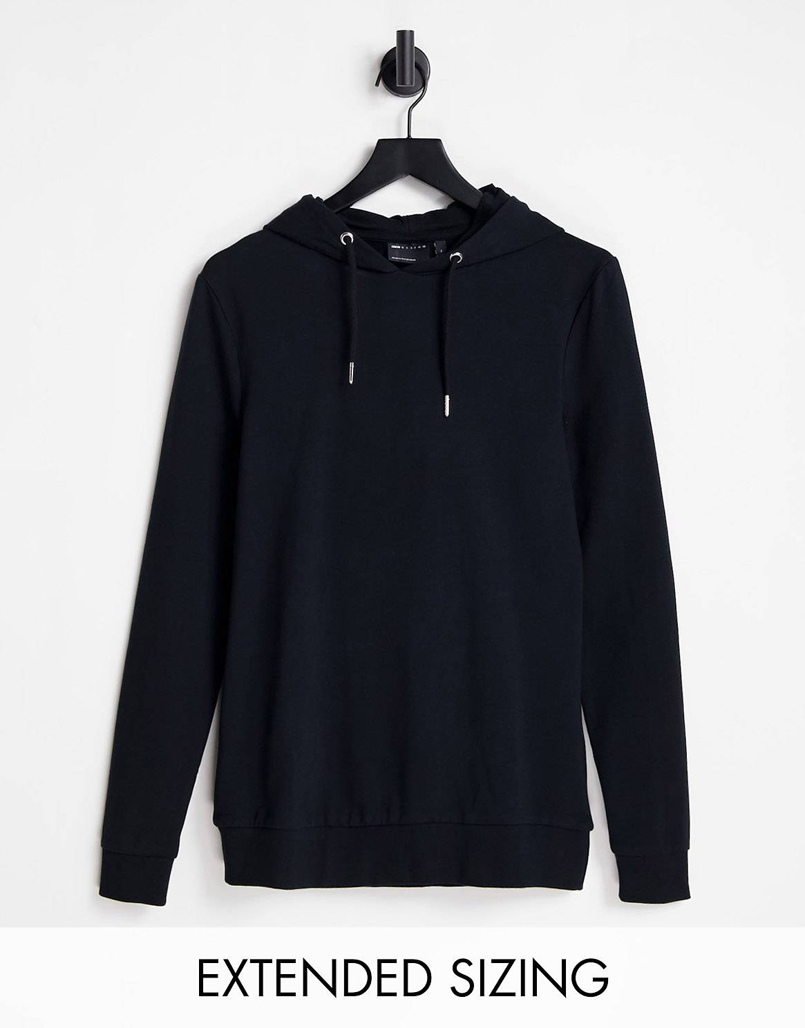 

Черная толстовка с капюшоном ASOS DESIGN - BLACK, Черный