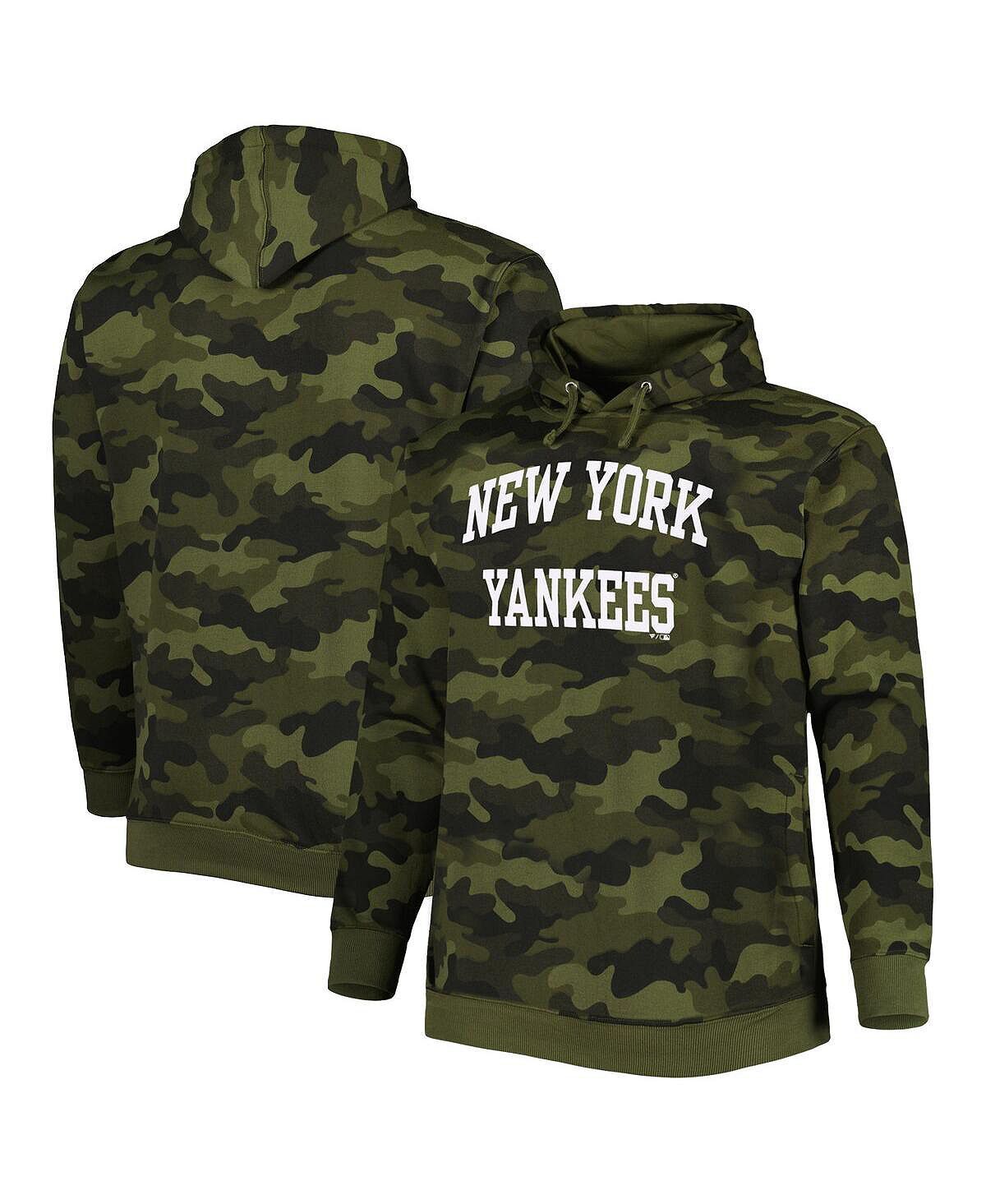 

Мужской пуловер с капюшоном и камуфляжным принтом Big and Tall New York Yankees по всей поверхности Profile