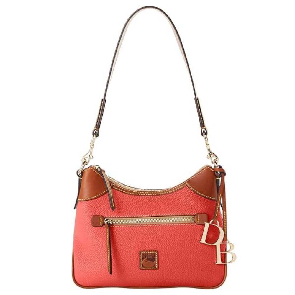 

Сумка Dooney & Bourke Handbag Pebble Grain Small Hobo, красный/коричневый