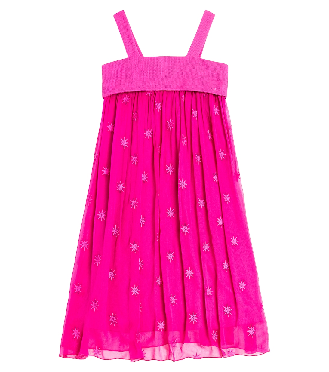 

Вышитое шелковое платье Chloé, розовый