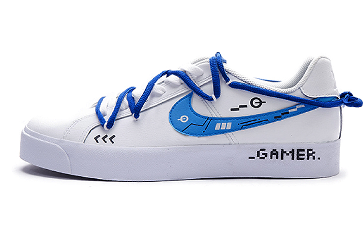 

Кроссовки Nike Court Royale Skateboarding Shoes Unisex Low-top White/blue/black, синий