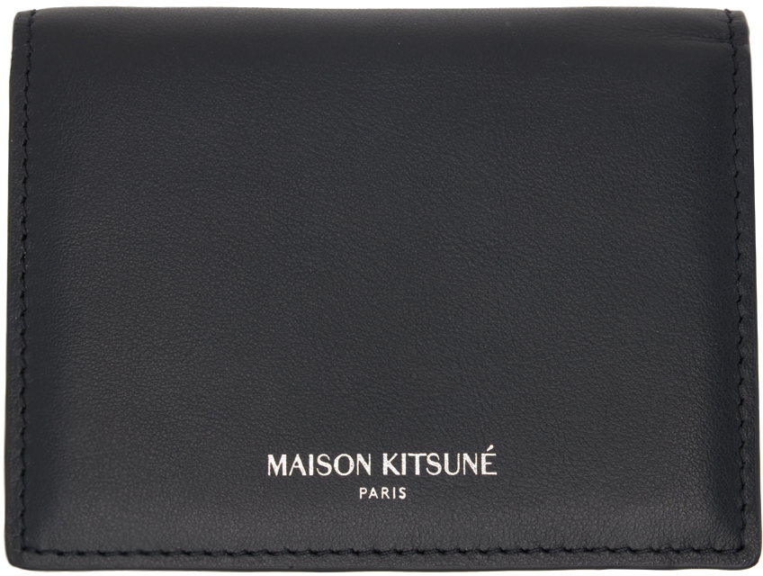 

Черный кошелек тройного сложения Maison Kitsune