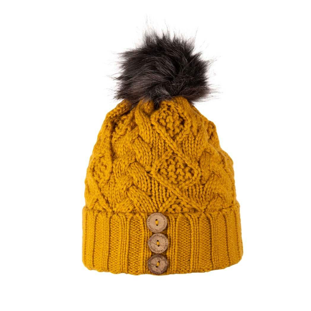 цена Шляпа с пуговицами Aran Diamond Aran Traditions, желтый
