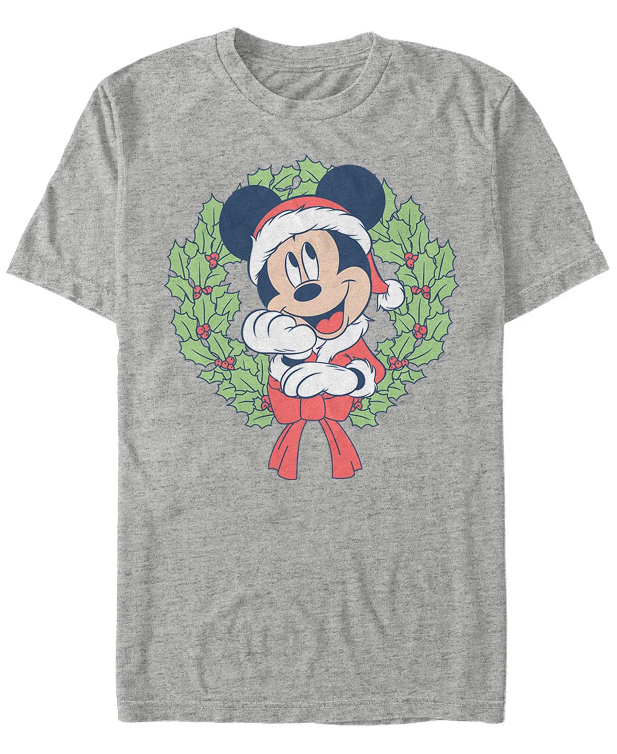 Мужская футболка с короткими рукавами mickey classic mickey christmas wreath Fifth Sun, мульти