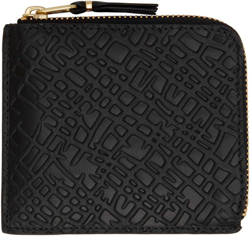 

Черный кошелек с тиснением Roots и молнией до половины Comme des Garçons Wallets
