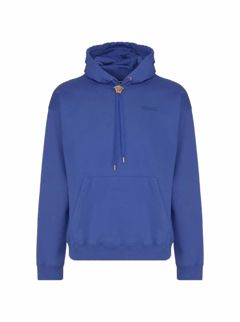 

Хлопковое худи с логотипом Versace, Синий