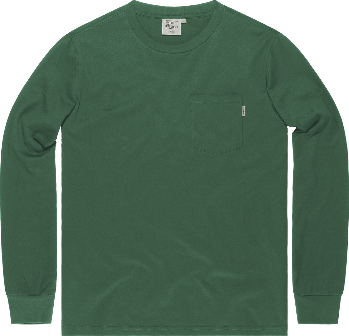 цена Рубашка Vintage Industries Grant Pocket с длинным рукавом, зеленая