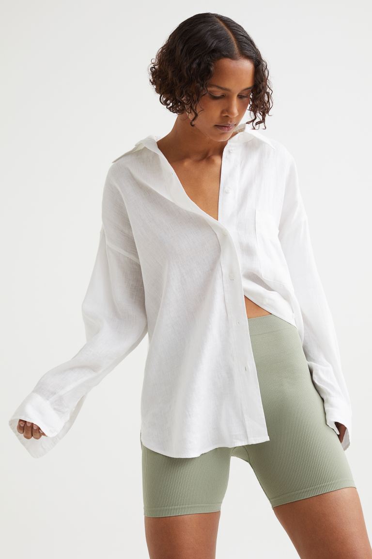 

Бесшовные байкерские шорты H&M, зеленый шалфей