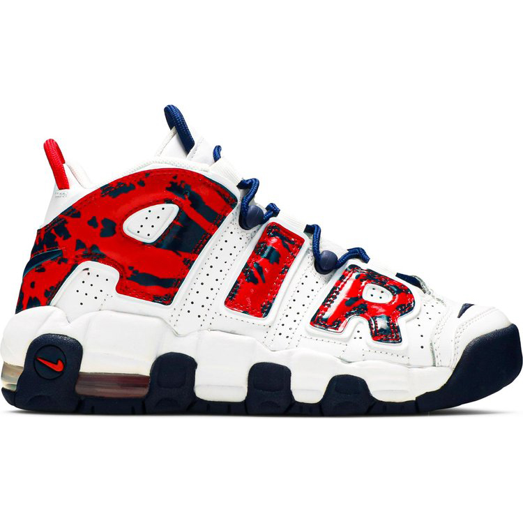 Кроссовки Nike Air More Uptempo GS 'Red Navy Camo', белый
