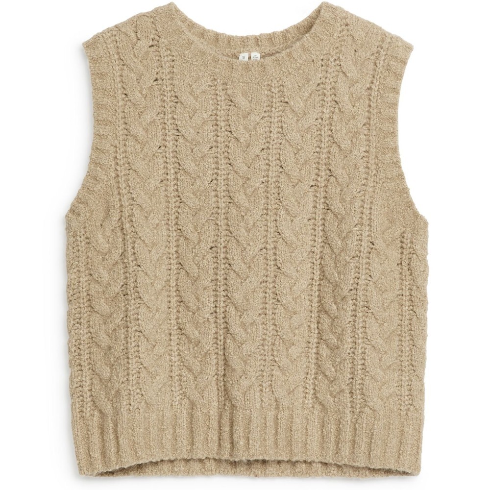 

Жилет Arket Cable Knit, бежевый