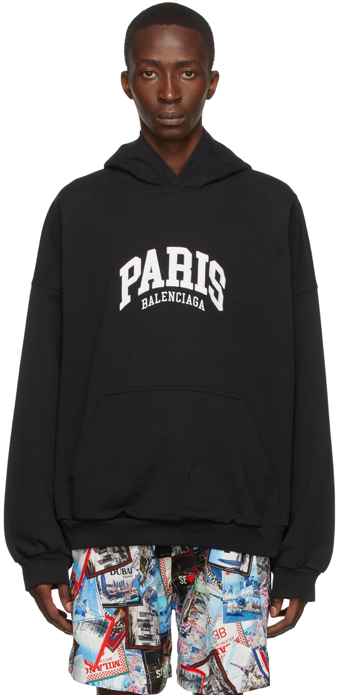 

Черный худи из хлопка Balenciaga