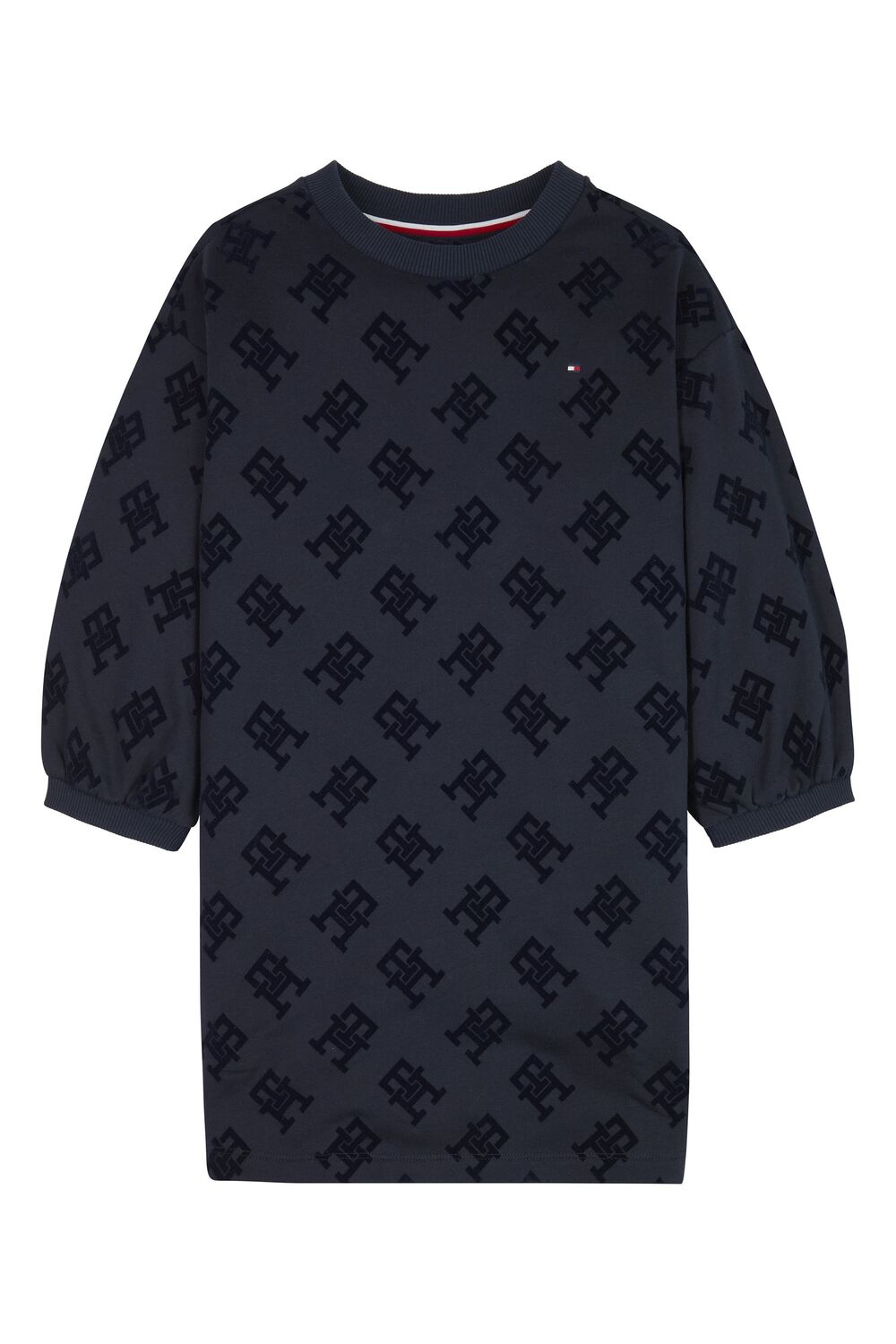 

Синее платье с флокированной монограммой Tommy Hilfiger, синий