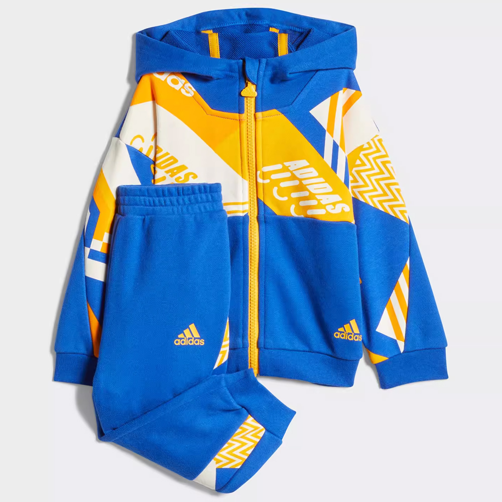 Спортивный костюм Adidas Kids In F Fz Hdy Set, синий/оранжевый