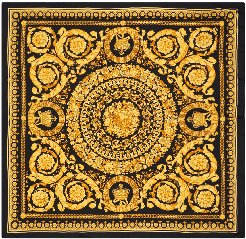

Черно-золотой шарф Barocco Versace