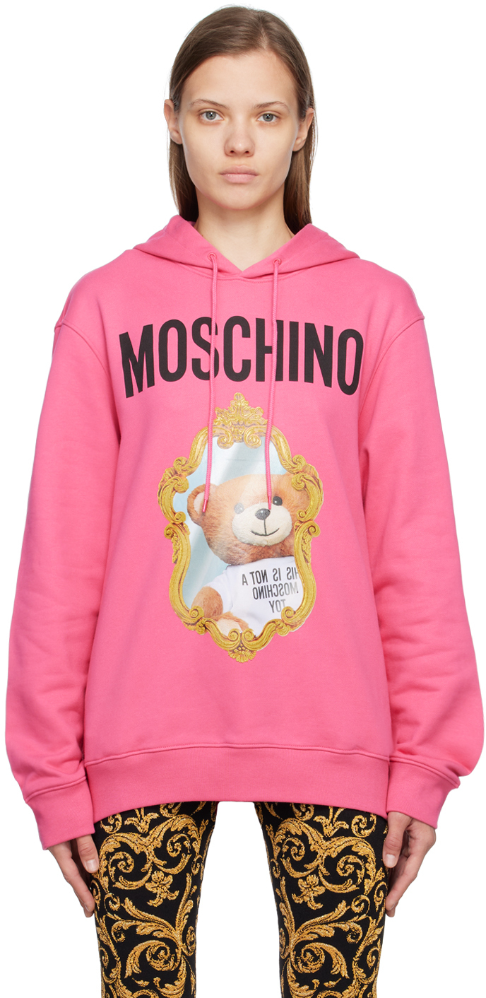 

Худи с мишкой Teddy Pink Mirror Moschino