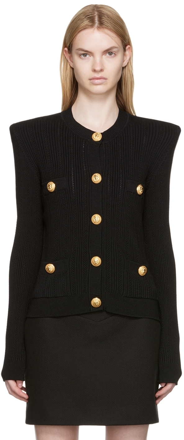 

Черный укороченный кардиган Balmain