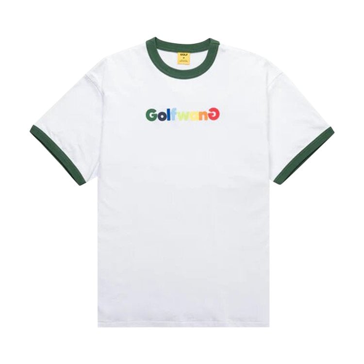 Футболка GOLF WANG Happy Logo Ringer Tee 'White/Green', белый - фото