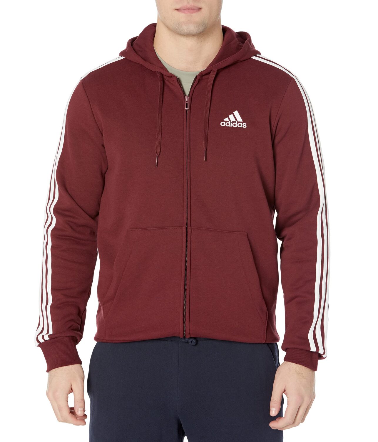 

Худи adidas, Essentials 3-Stripes Fleece Full Zip Hoodie