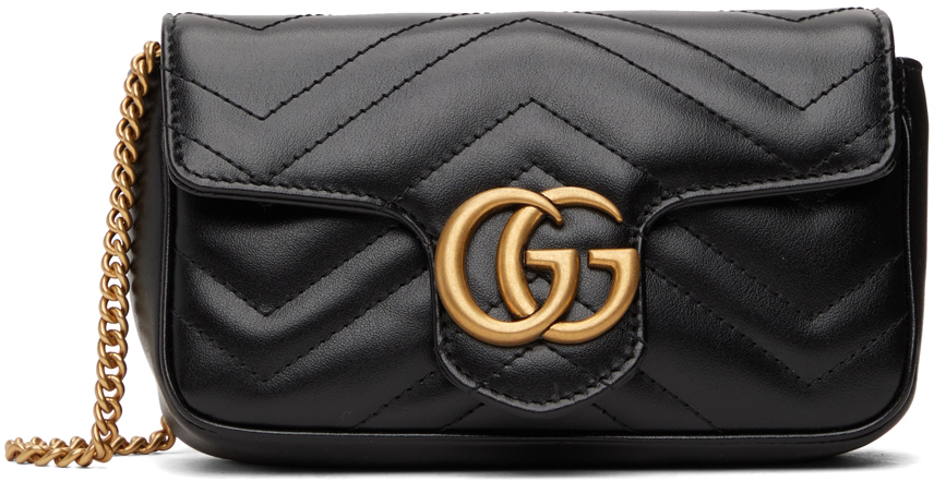 

Черная сумка Super Mini GG Marmont Gucci