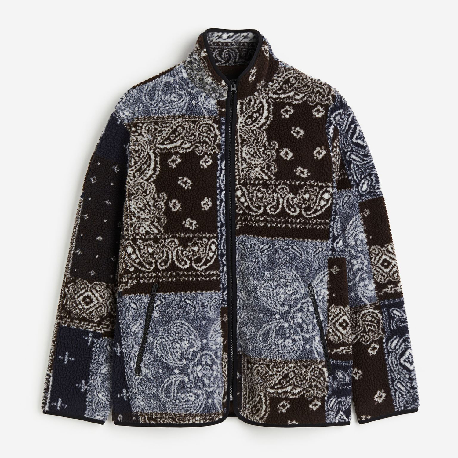 

Флисовая куртка H&M Regular Fit Paisley, синий