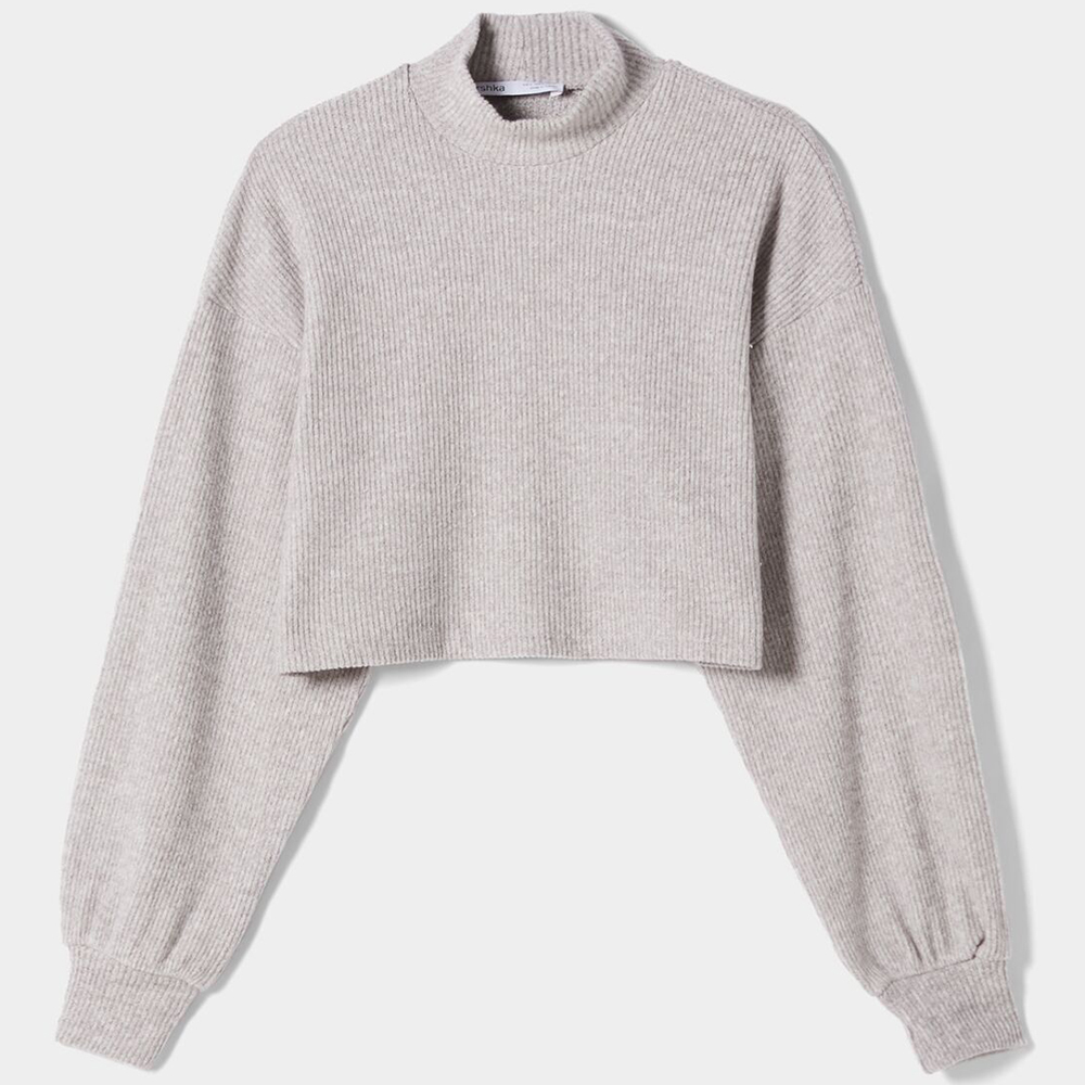 

Джемпер Bershka Cropped, серый