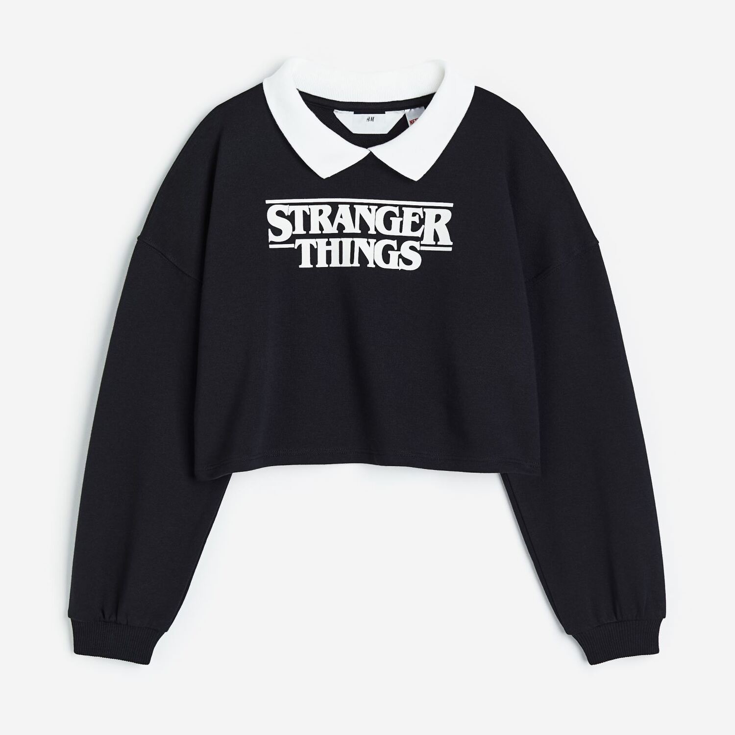 

Свитшот H&M Stranger Things Boxy Printed, черный