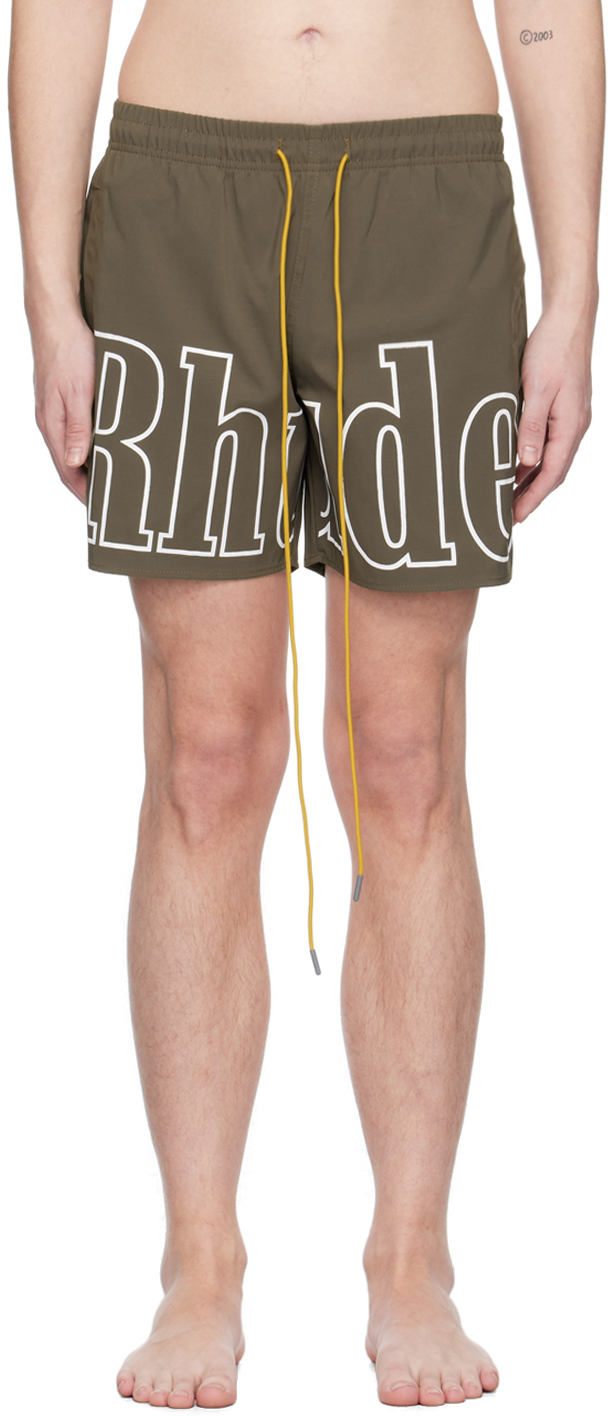

Серые плавки с принтом Rhude