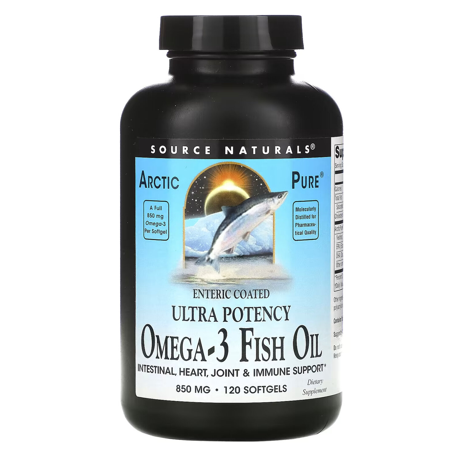 

Source Naturals, Arctic Pure, омега-3 рыбий жир, повышенная эффективность, 850 мг, 120 мягких таблеток