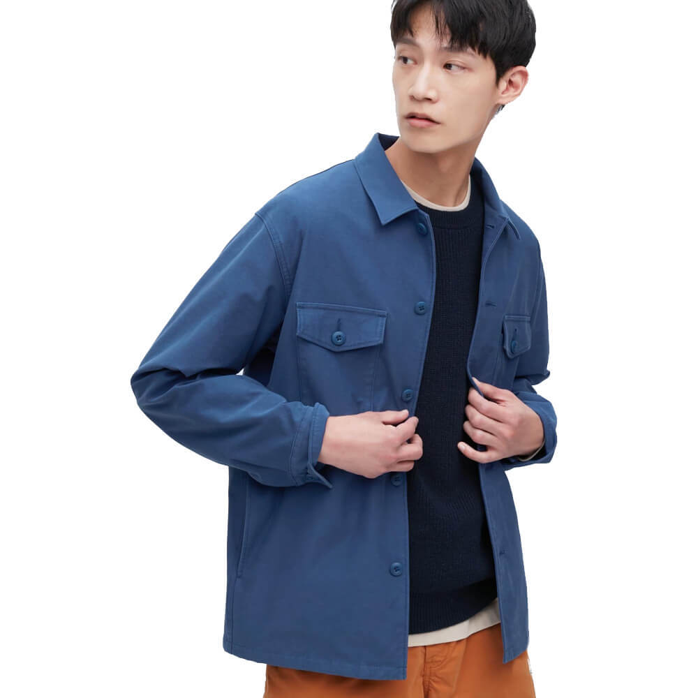 

Куртка-рубашка Uniqlo Jersey Overshirt, синий