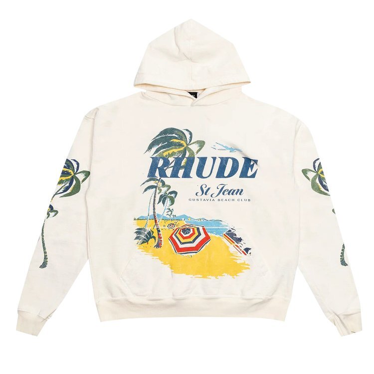 

Худи Rhude Beach Club Hoodie 'Vintage White', белый