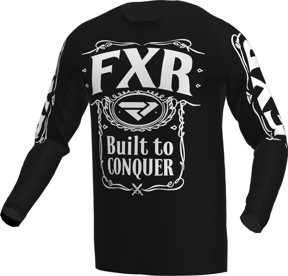 Кофта Джерси FXR Clutch Conquer мотокроссовая, черный/белый - фото