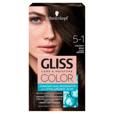 

Schwarzkopf Крем-краска для волос Gliss Color 5-1 Холодный шатен